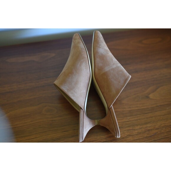 Jenni Kayne Kitten Heel Mules Oiled Suede Walnut 40 NWOB Tan beige - Picture 4 of 9